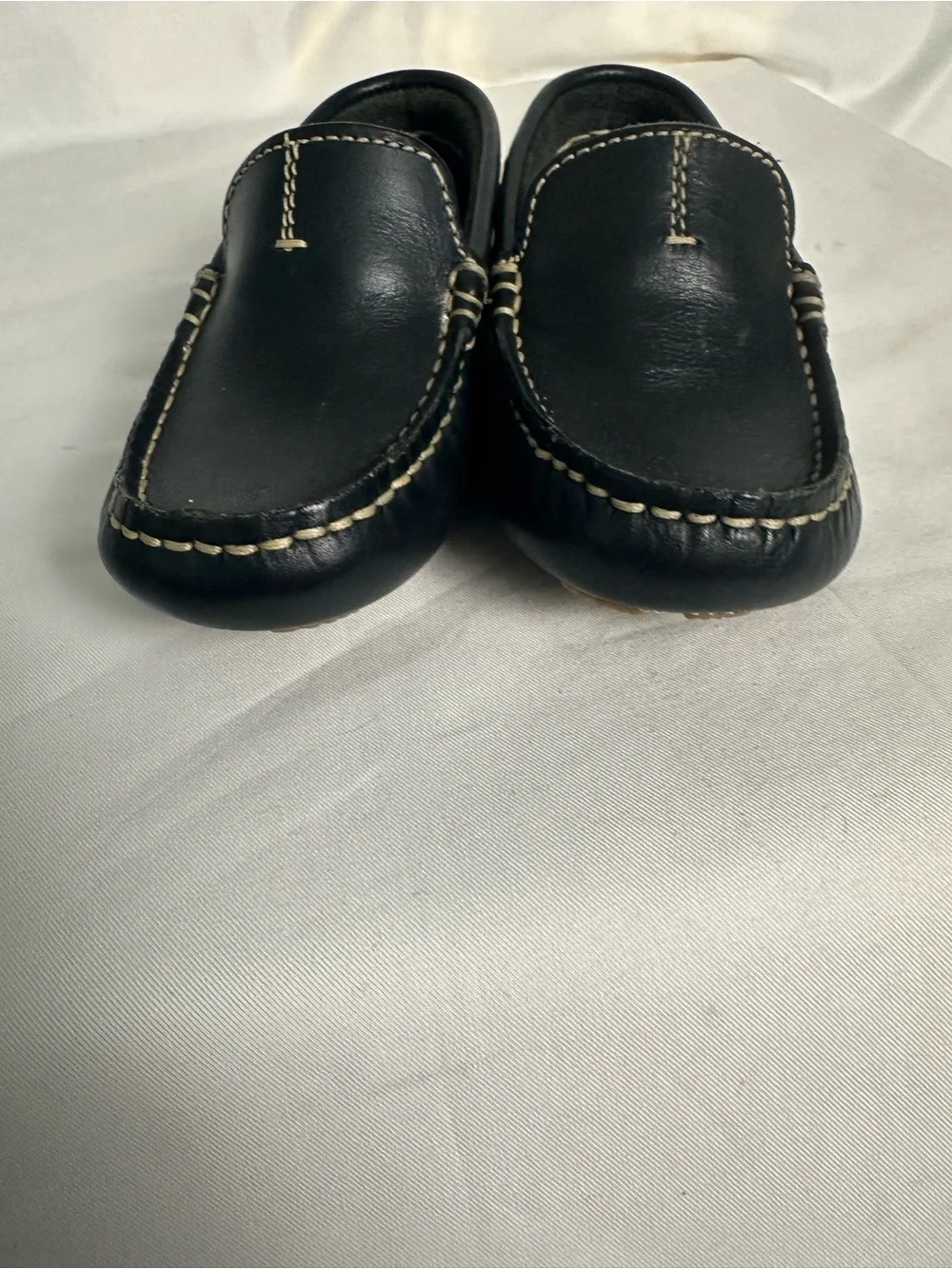 Kids Jacadi Black Leather Driving Loafers EU 26 NWOB